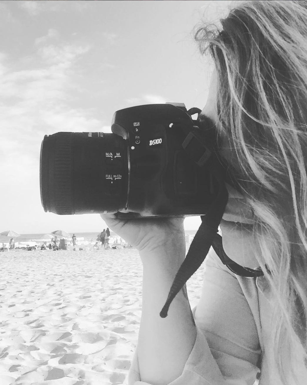 Shooting with a camera on the beach